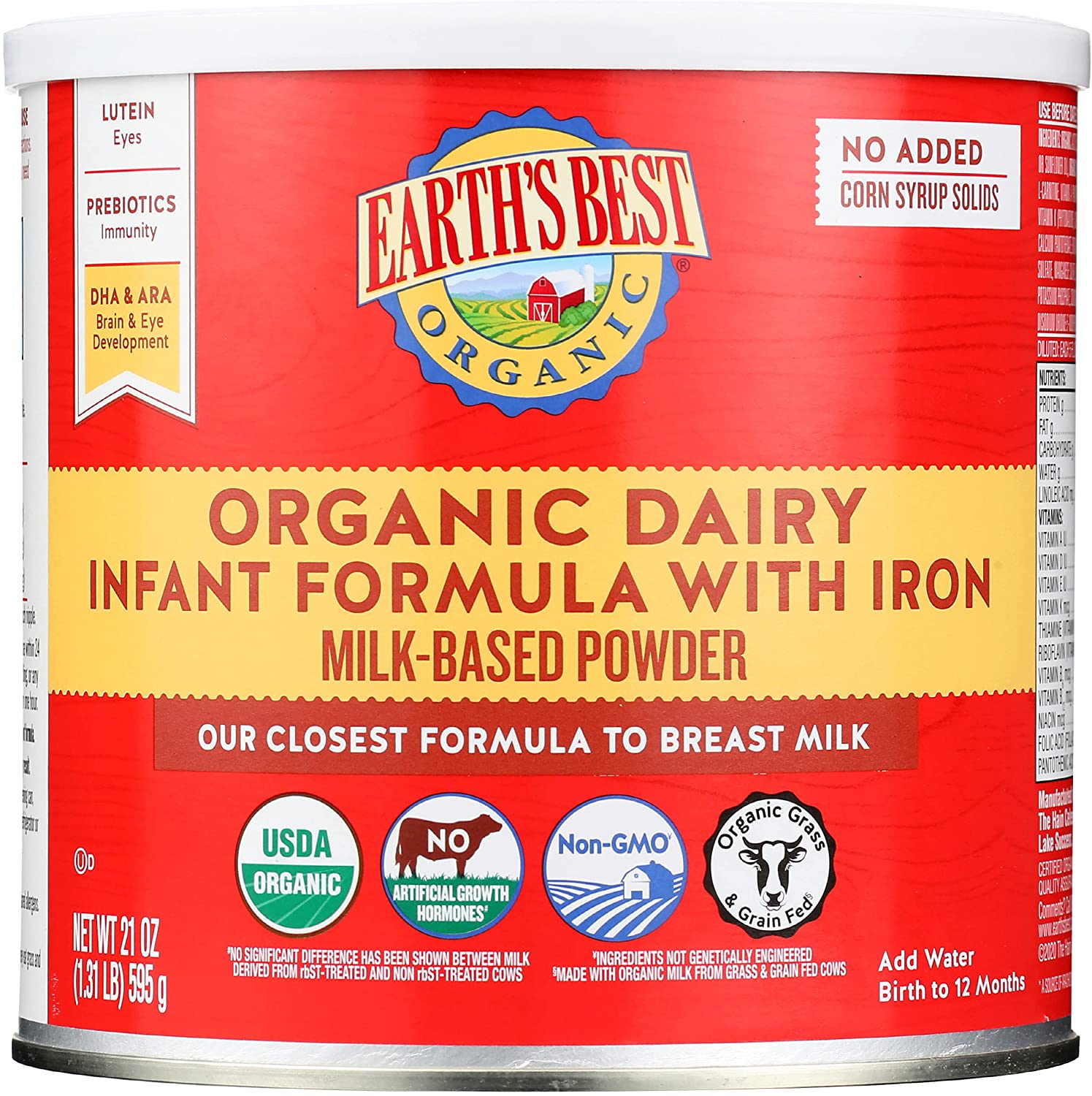 Sữa bột Earth's best đỏ organic dairy infant formula with iron