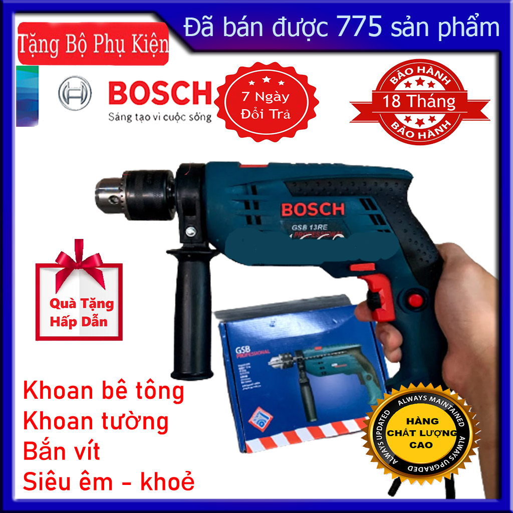 Máy khoan động lực,máy khoan bossch gsb 13re công suất 910w chính hãng khoan điện cầm tay