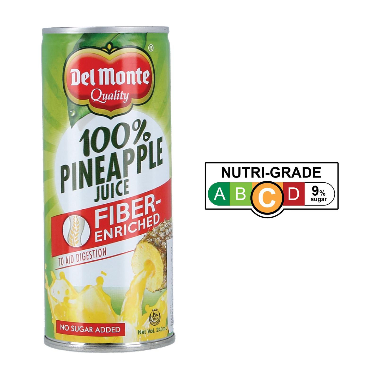 Del Monte 100 Pineapple Juice Fiber Enriched 240Ml Lazada Singapore