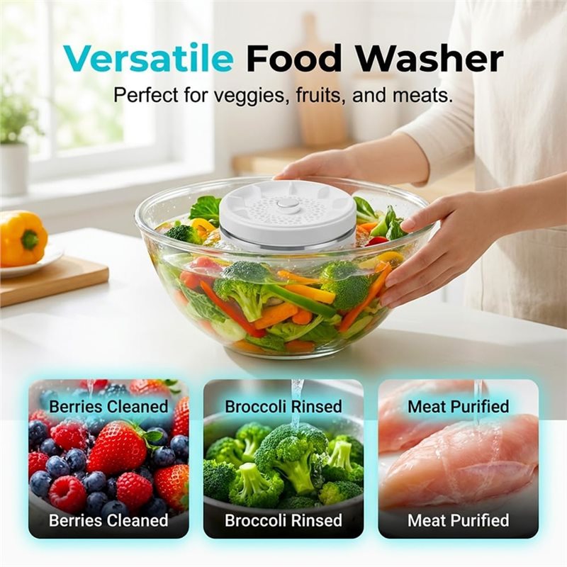 Fruit and Vegetable Washing Machine,Fruit Cleaner Device Waterproof Fruit Vegetable Purifier Clean Produce with Titanium.