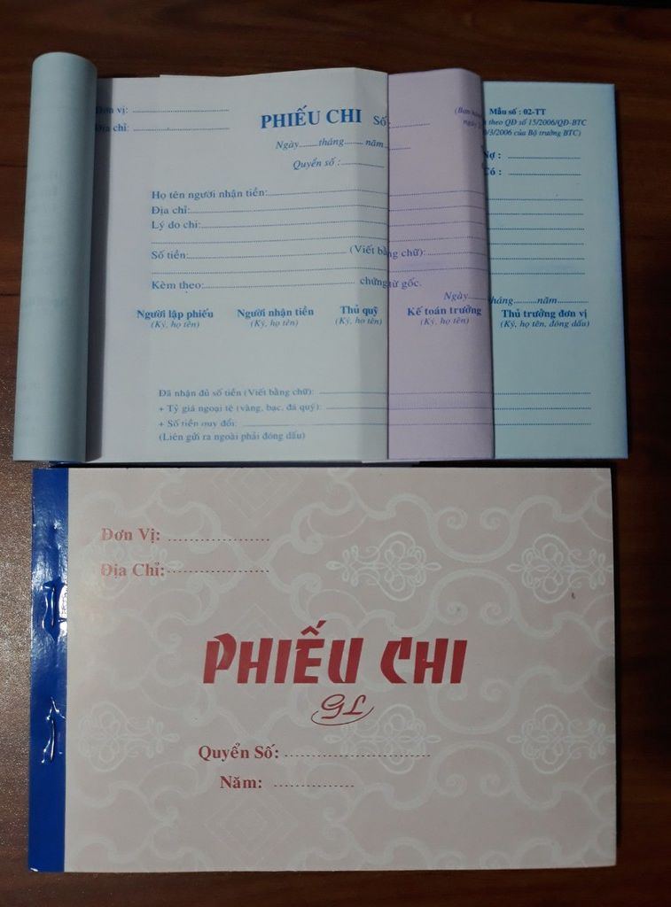 Phiếu chi 2 liên, 3 liên  - 13 x 18.5cm