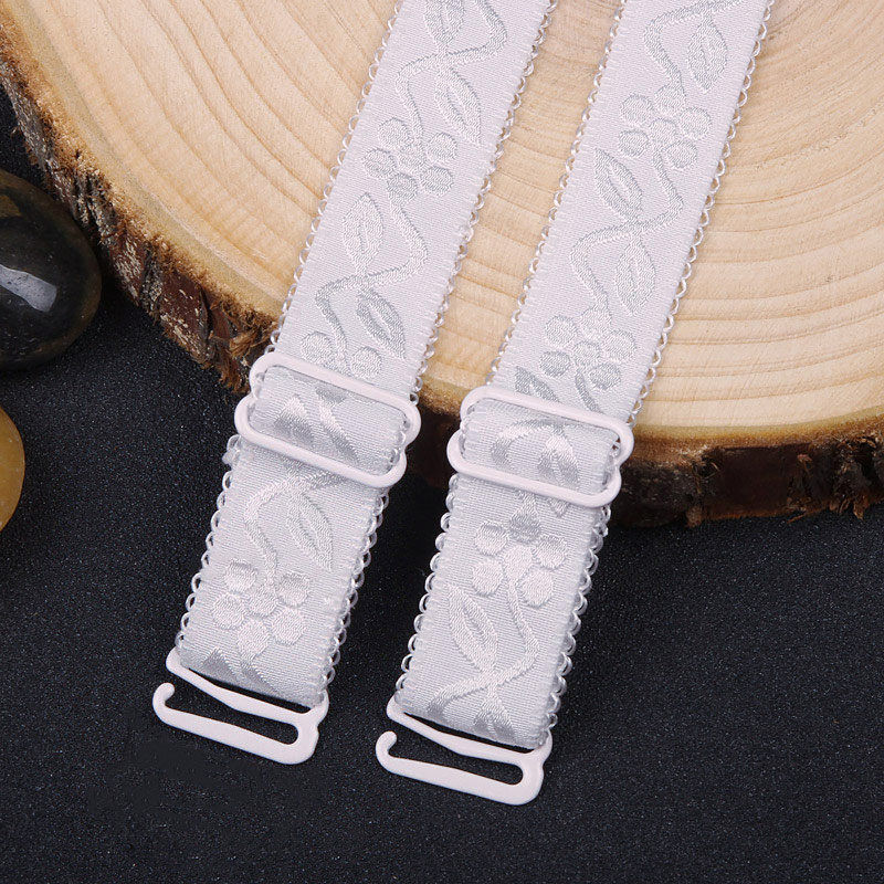 bdti 1Pair Underwear Accessories Embroidered Elastic Adjustable Bra Strap Shoulder Strap Replacement Women's