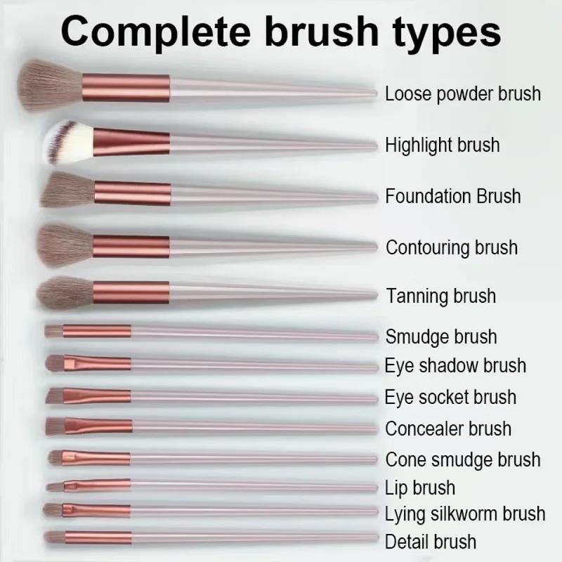 Yuanyan 13 Pcs Mini Makeup Brushes Set Eye Shadow Foundation Powder Blush Concealer Make Up Eyeshadow Beauty Tool for Beginner Cosmetic. 