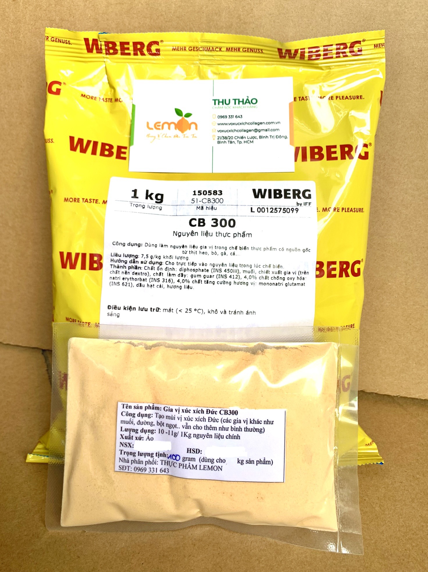 [100-500g] Gia vị xúc xích Đức CB300 tạo mùi vị đặc trưng khi làm xúc xích