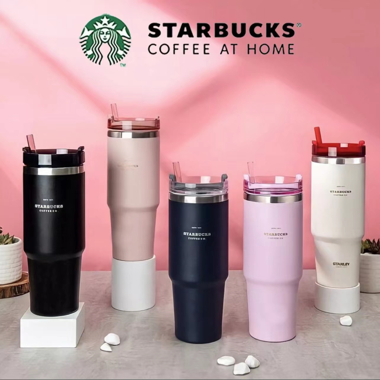 Starbucks 591ml/20oz White Stanley Thermos Bottle – Ann Ann Starbucks