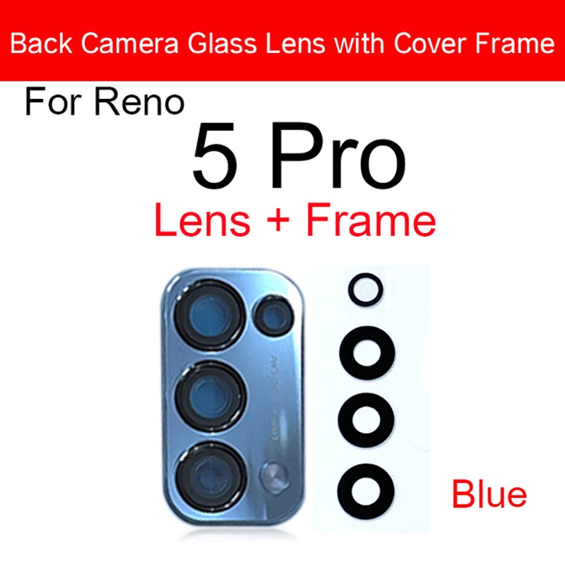Back Camera Glass Lens With Frame For OPPO Reno 5 Pro Plus