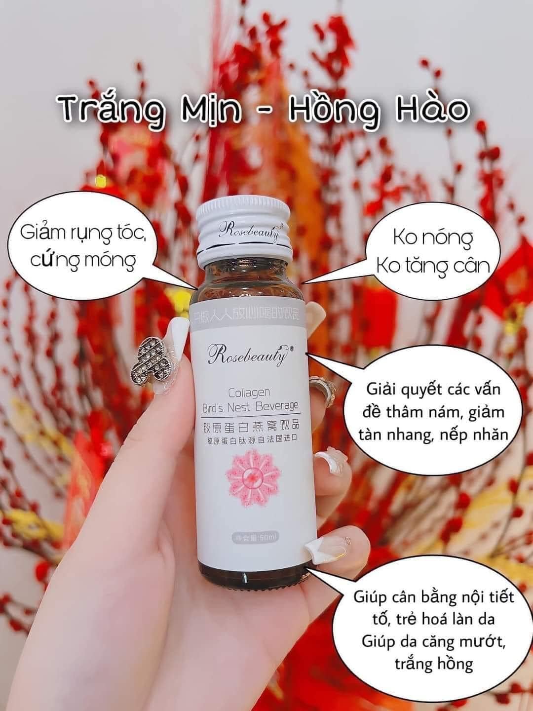 COLLAGEN YẾN TRẮNG DA ROSE BEAUTY ( phiên bảng mới trắng X10)