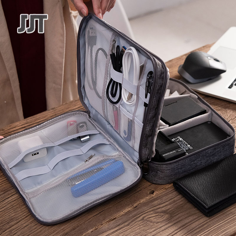 Multifunctional electronic storage bag Polyester material Data cable storage bag Large-capacity waterproof storage bag Portable cosmetic storage bag Organize the storage bag Multifunctional bag Waterproof bag washing bag