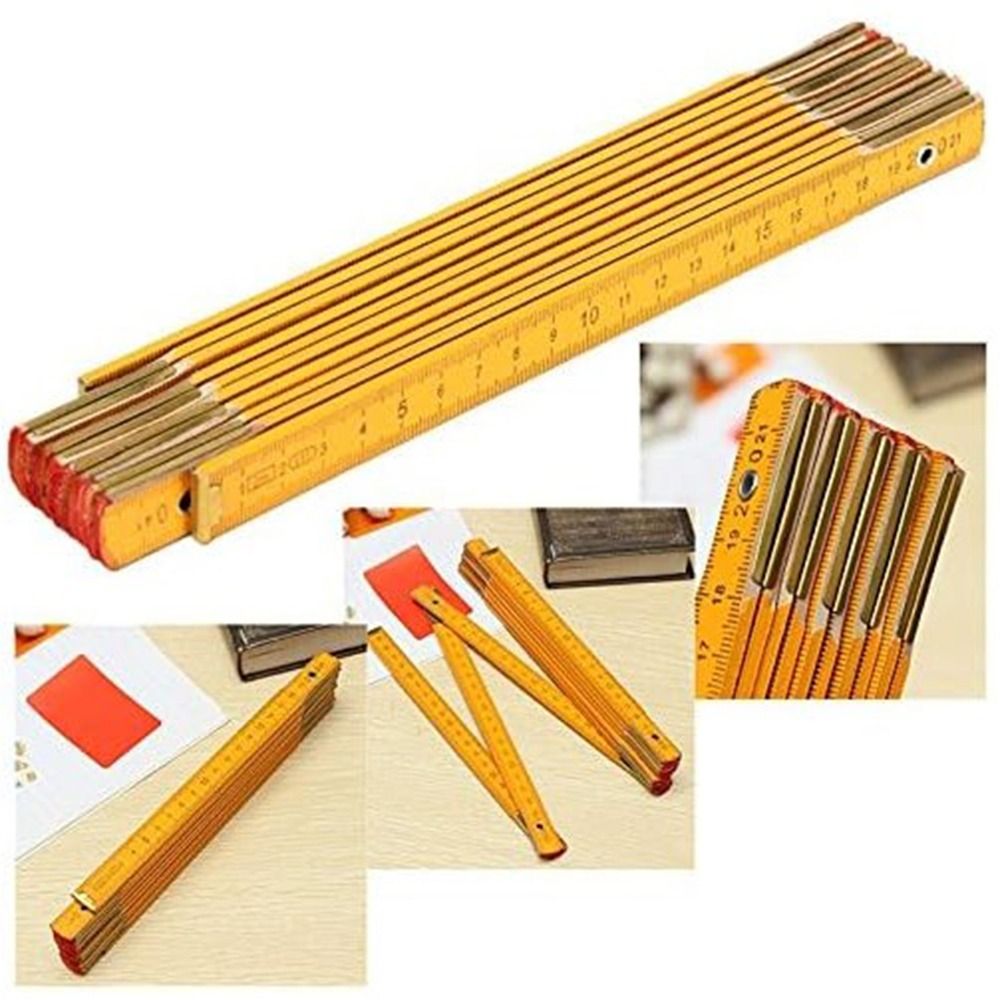 Foldable Double Sided Scale .5M 2M Folding Wooden Ruler General Use DIY ...