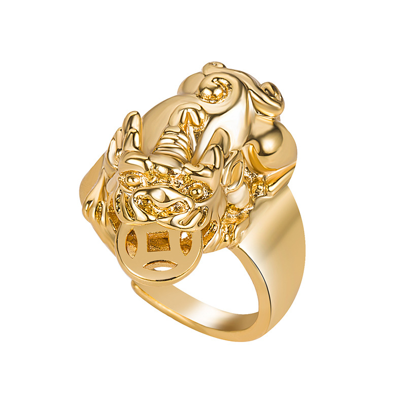 MODOMOMA】Pixiu Lucky Ring for Money Coin with Blessing Fengshui