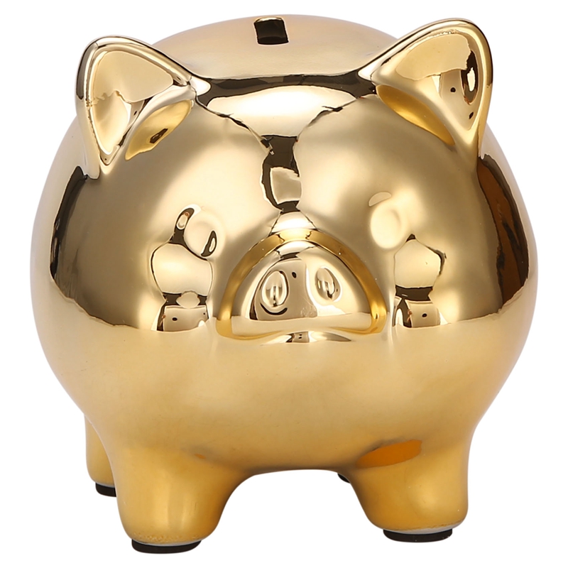 Ceramic Gold Pig Piggy Bank Cute Coin Piggy Bank Creative Home Furnishings Lucky Pig Decoration