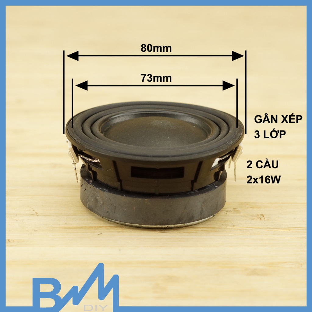 Loa sub mỏng B&W 3inch 2 cầu 2x16W gân xếp cực chất