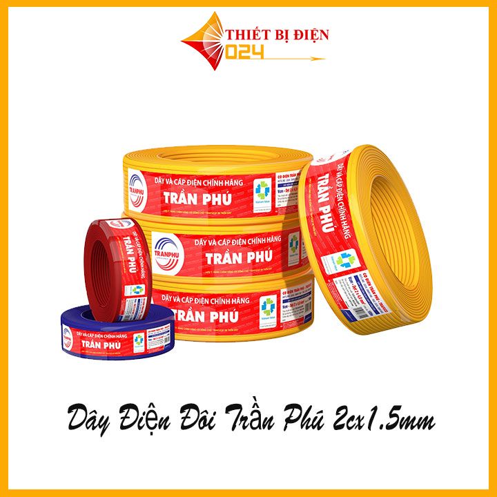 Dây điện đôi trần phú 2cx1.5mm