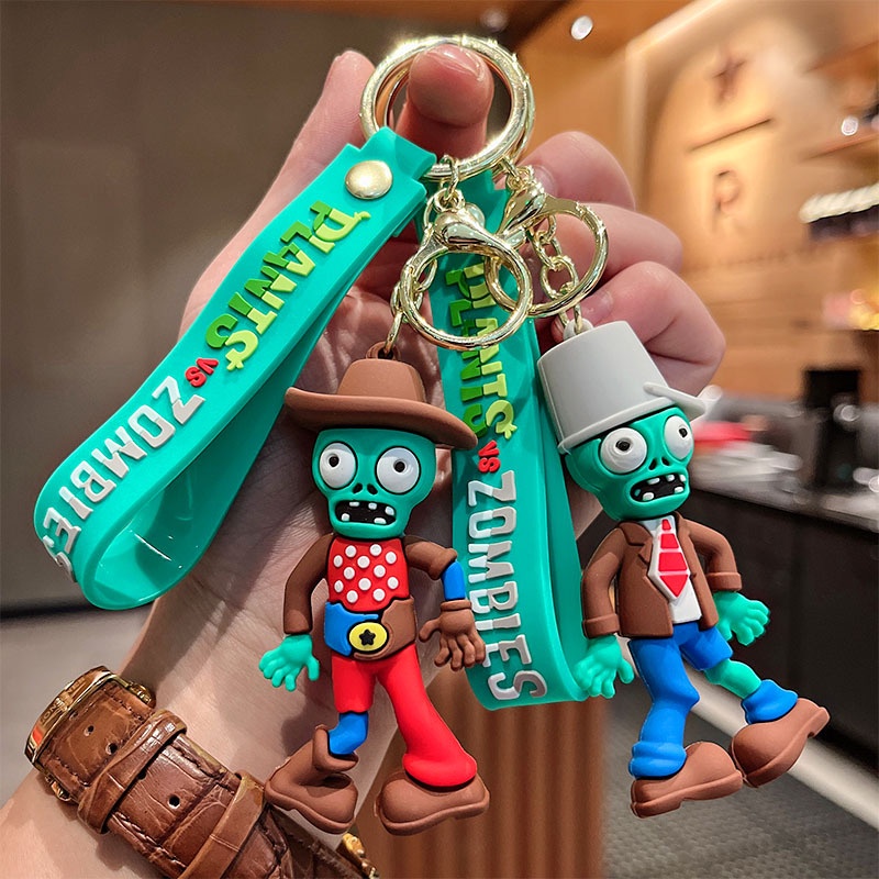 RtoCK Plants Vs. Zombies Keychain Pendant Skull Doll Small Gift Bag Accessories