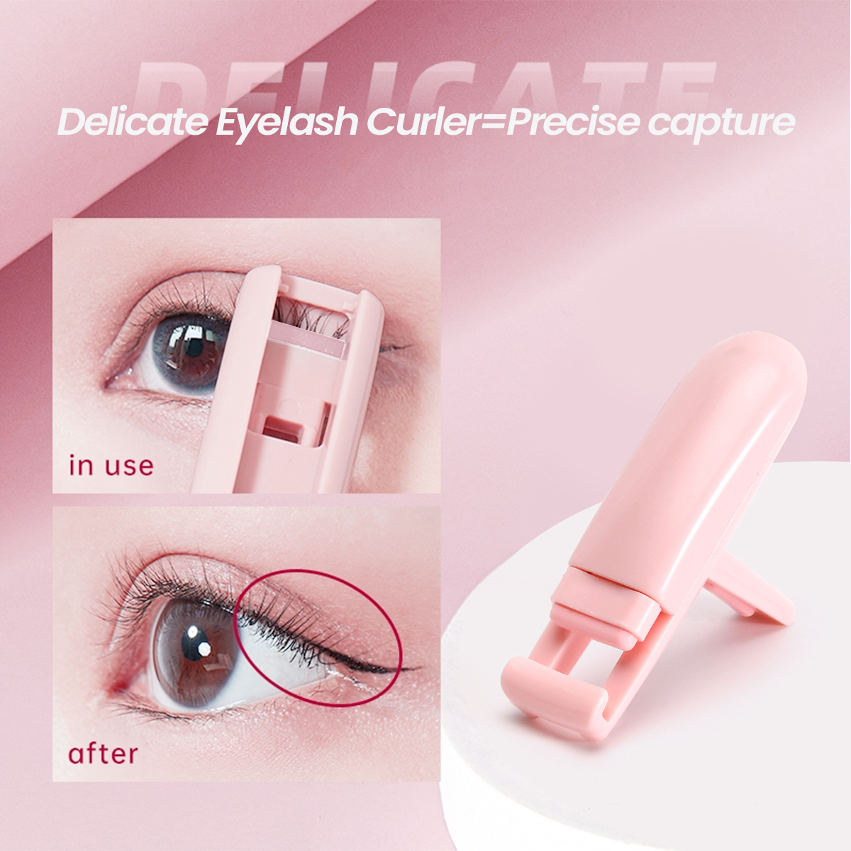 IMAGIC Portable Eyelash Curler Cute Mini Lashes Curler Set