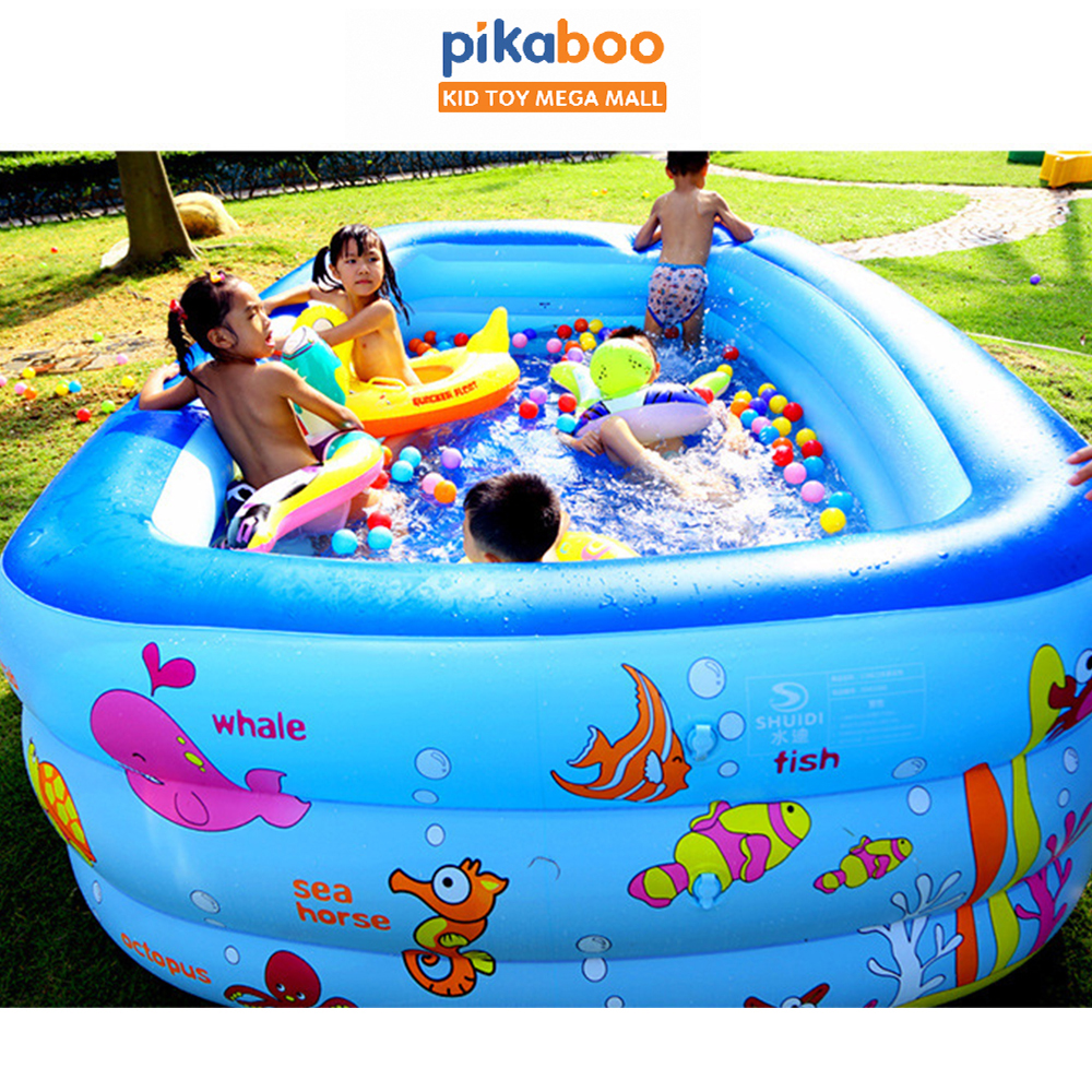 Bể bơi cho bé cao cấp Pikaboo kích thước 260cm 3 tầng đáy 1 lớp