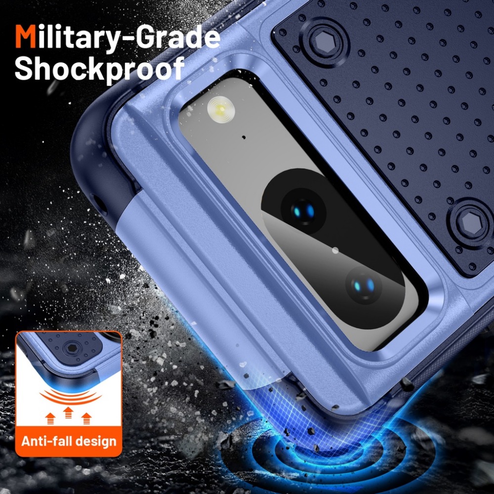 For Google Pixel 7A, Pixel 7, Pixel 7 Pro, Pixel 8, Pixel 8 Pro Case, Dual Layer Hard PC Back&Soft Bumper Resilient Shock Absorb Shockproof Phone Case