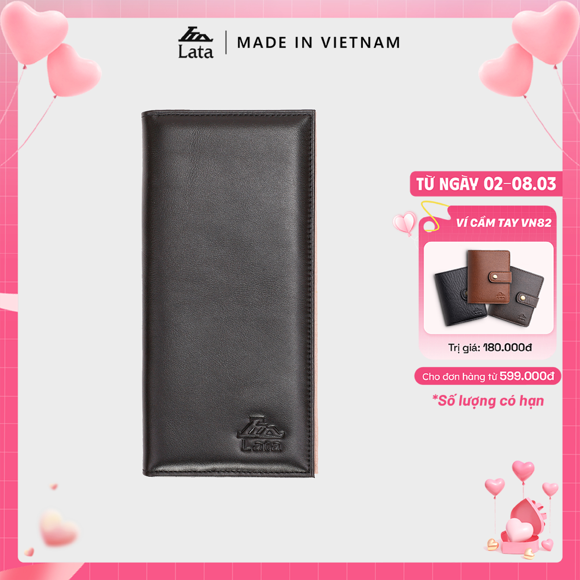 Ví nam da bò Lata (Thời trang nam - Ví da thật LVN53)