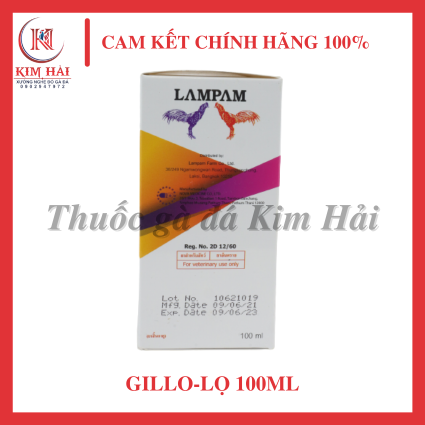 Gillo LamPam-lọ 100ml dạng chích-[tặng kèm kim tiêm]-tr.ị bách bệnh cho gà đá.