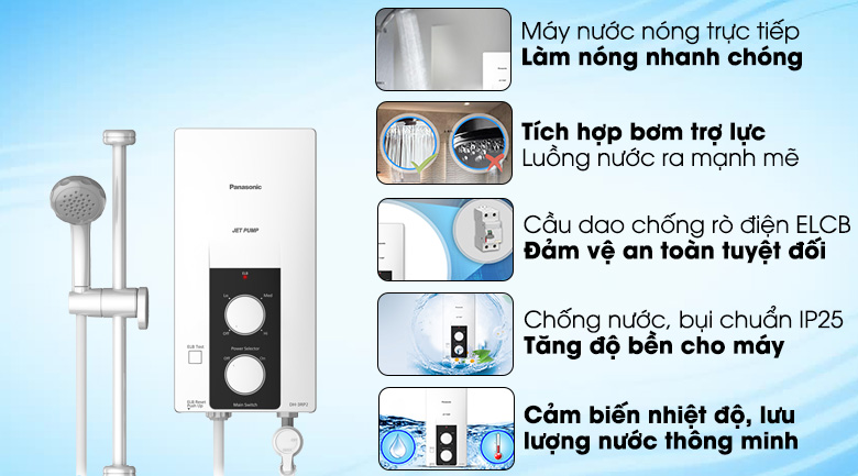 Máy nước nóng trực tiếp Panasonic DH-3RL2VH (3500W)