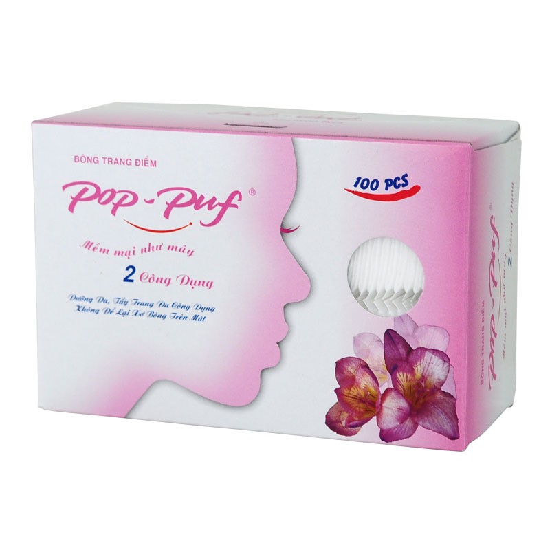 BÔNG TRANG ĐIỂM POP-PUF 100 miếng