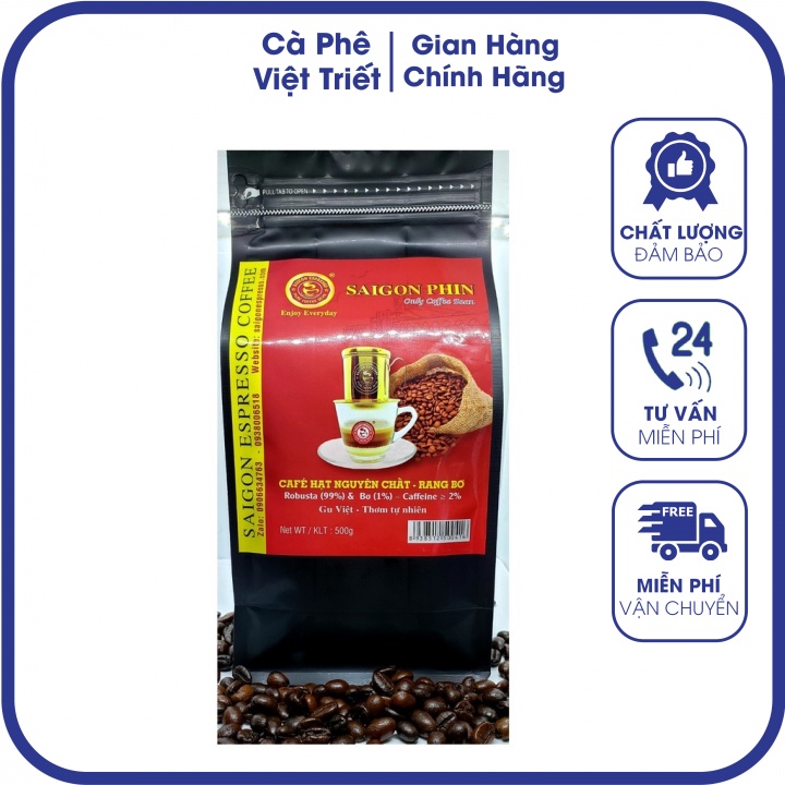Sài Gòn Phin SAIGON ESPRESSO - Cafe Hạt Rang Bơ Túi 500 Gram