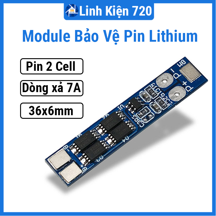 Module bảo vệ pin lithium 2 cell 7.4V dòng xả 7A