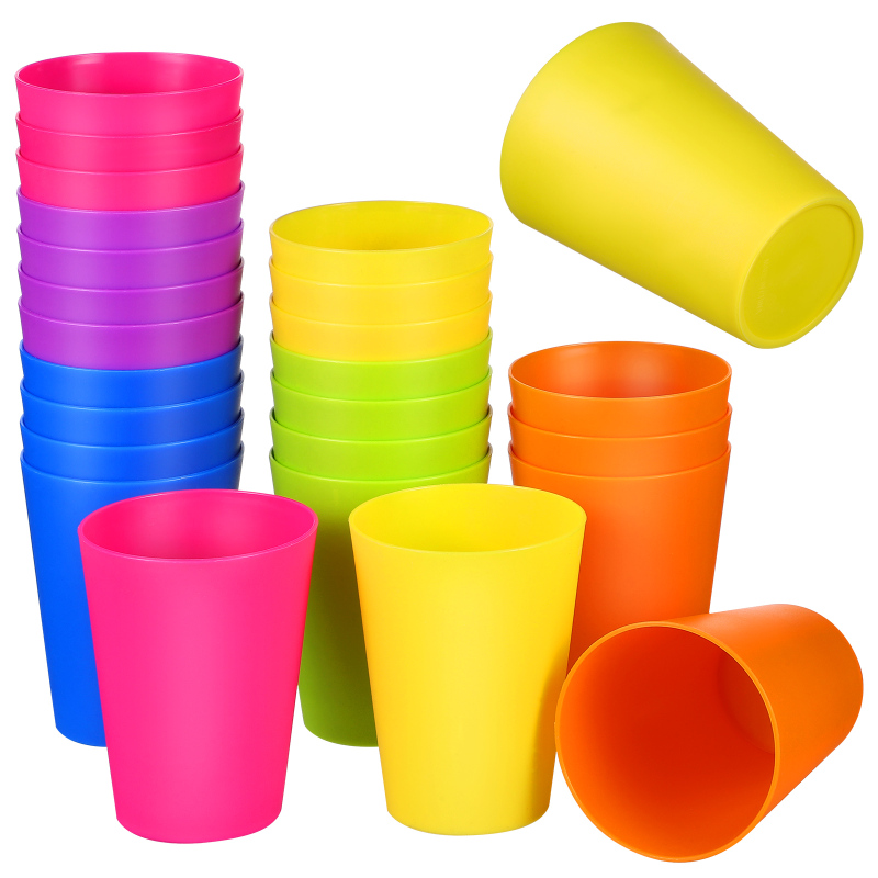 HAOYUNLA 24 chiếc Cốc uống nước đầy màu sắc Cốc gấu bằng nhựa Đảng Ly nước giải khát Cốc nước