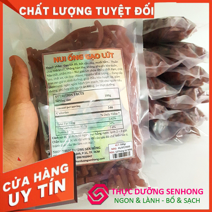 Nui gạo lứt (500gr) Nui ngắn gao lut