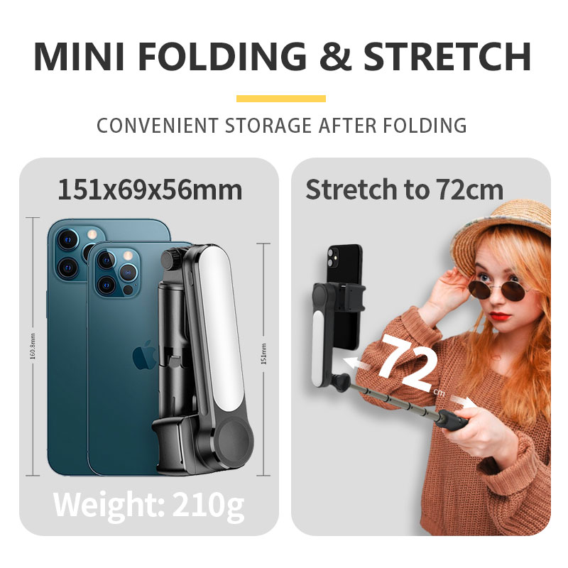 Xiaomi Gimbal Stabilizer for Phone Automatic Balance Selfie Stick Tripod with Bluetooth Remote for Smartphone Gopro Camera