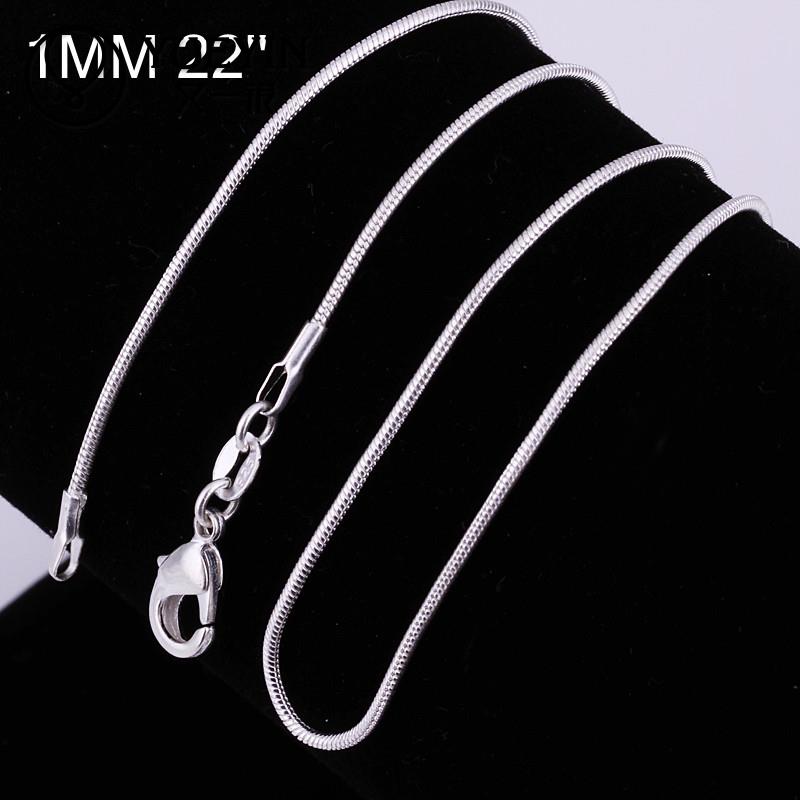 12%2018%2020%2022%2024%20Inch%201mm%20Thick%20Trendy%20925%20Sterling%20Silver%20Snake%20Bone%20Chain%20Necklace%20Accessories%20Unisex%20Jewelry%20For%20Women%20Men%20-%20Image%203
