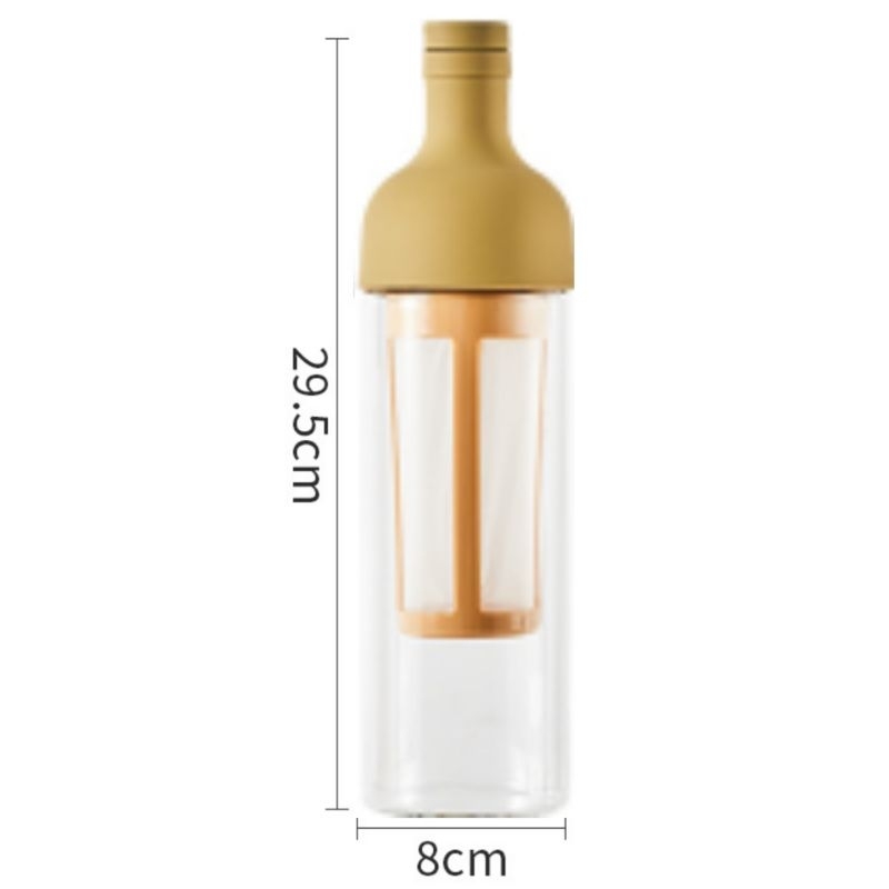 Bình pha cà phê cold brew 1000ml bộ lọc lưới polyester, chai ủ lạnh cà phê thủy tinh chịu nhiệt tốt, nắp rượu silicon