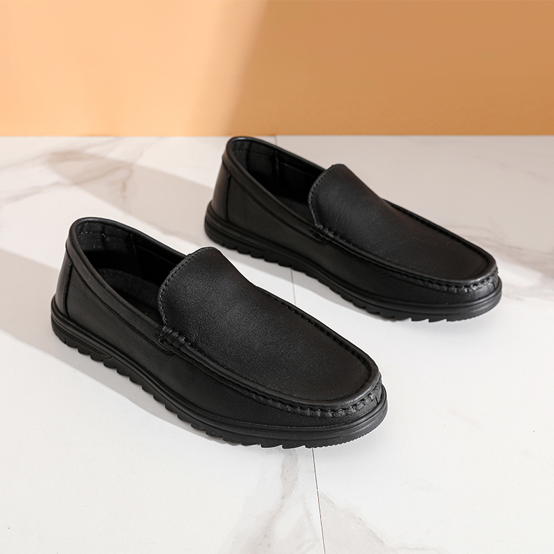 Giày Lười Da Nubuck Nam Clarks - Gorwin Step Black