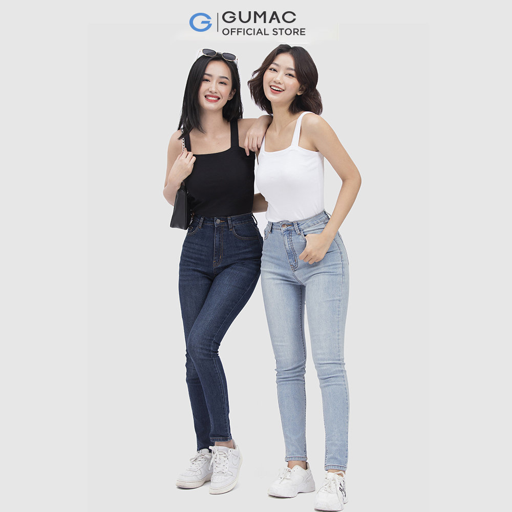 Quần jeans nữ GUMAC QJC04045 skinny lưng cao