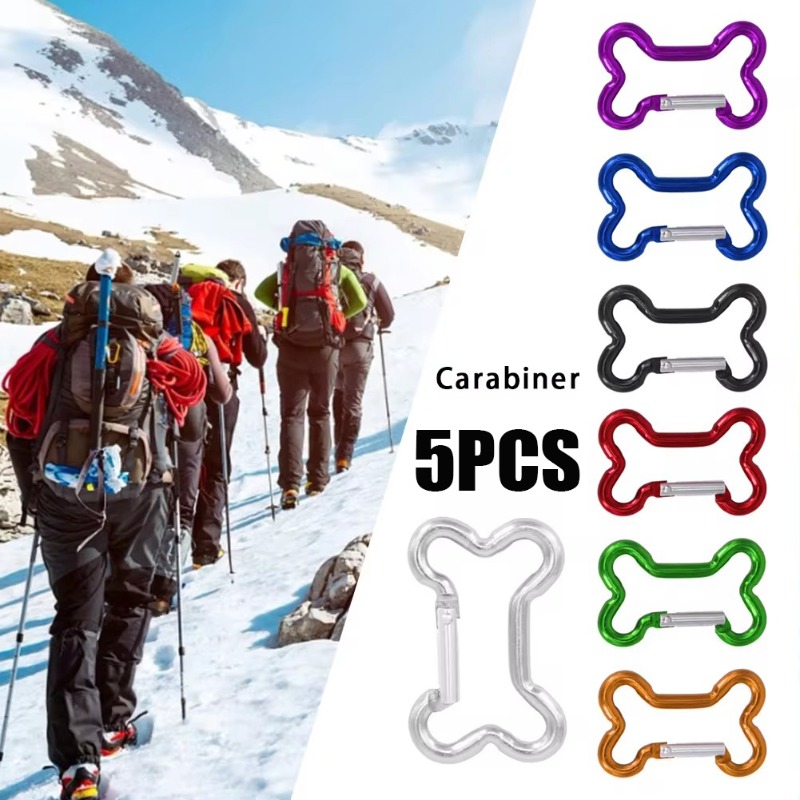 BAMI-LEE House 2 Pcs Titanium Locking Carabiner Titanium Alloy U-Shaped Key Chains Rings Buckles For Indoor Outdoor Use