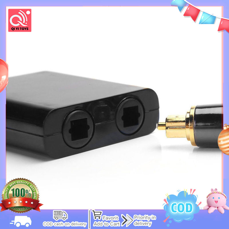 Optical Digital Audio Cable Splitter Adapter 2 Way SPDIF Toslink 1 To 2 Out Hub