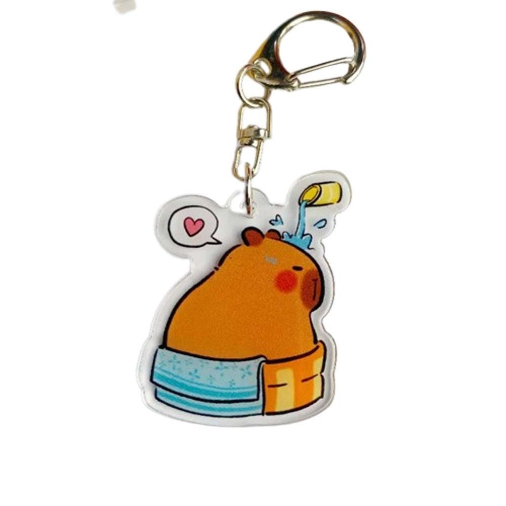 OVQCQO Acrylic Móc khóa Acrylic capybara Phim hoạt hình capybara Nhựa Móc khóa capybaras hoạt hình dây chuyền túi Dễ thương Móc khóa kapibala Trang trí ba lô
