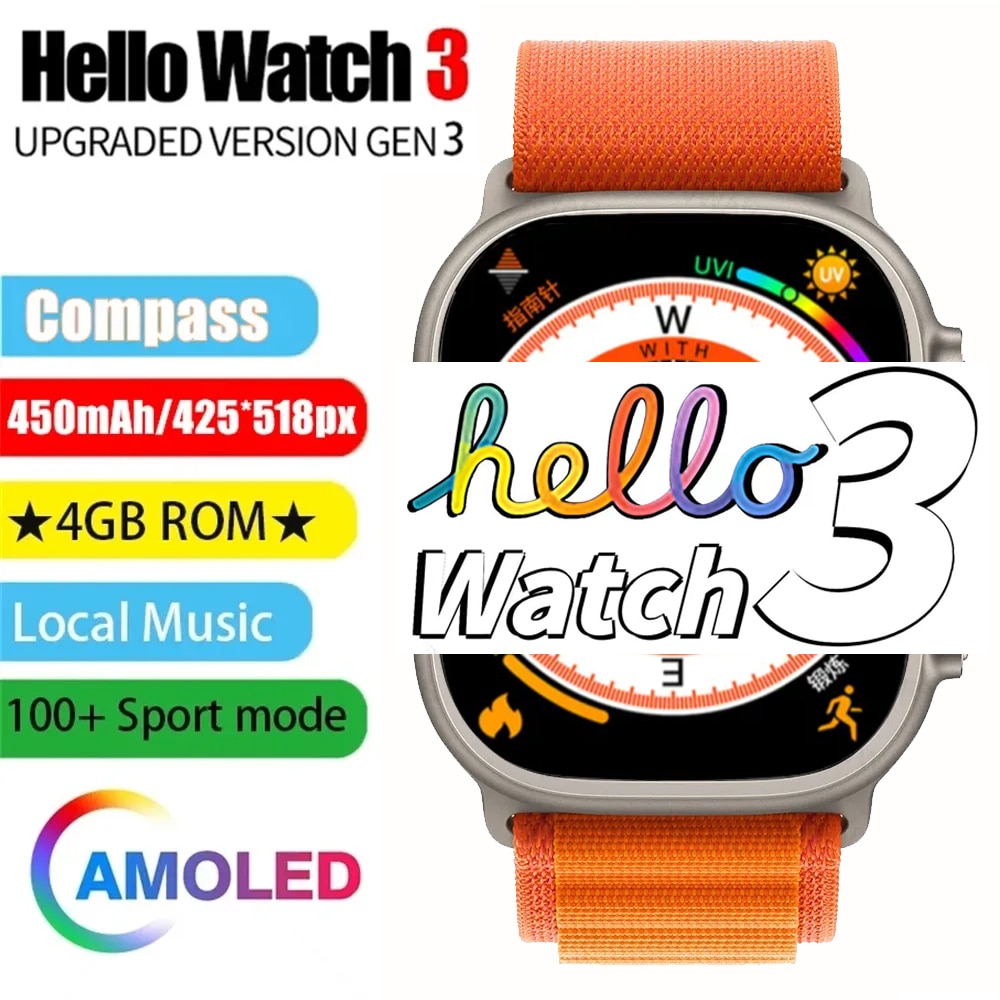 Hello Watch 3 + Hello Watch 3 Ultra Amoled Pro Upgraded Gen 3