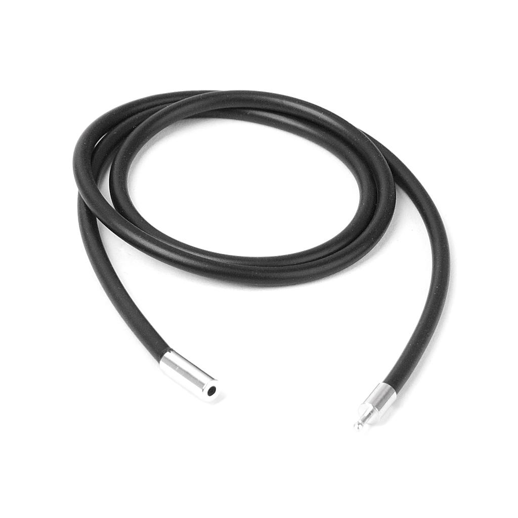 Moon ISILAND Men Women Black 3mm Rubber Necklace Cord Rope Chain