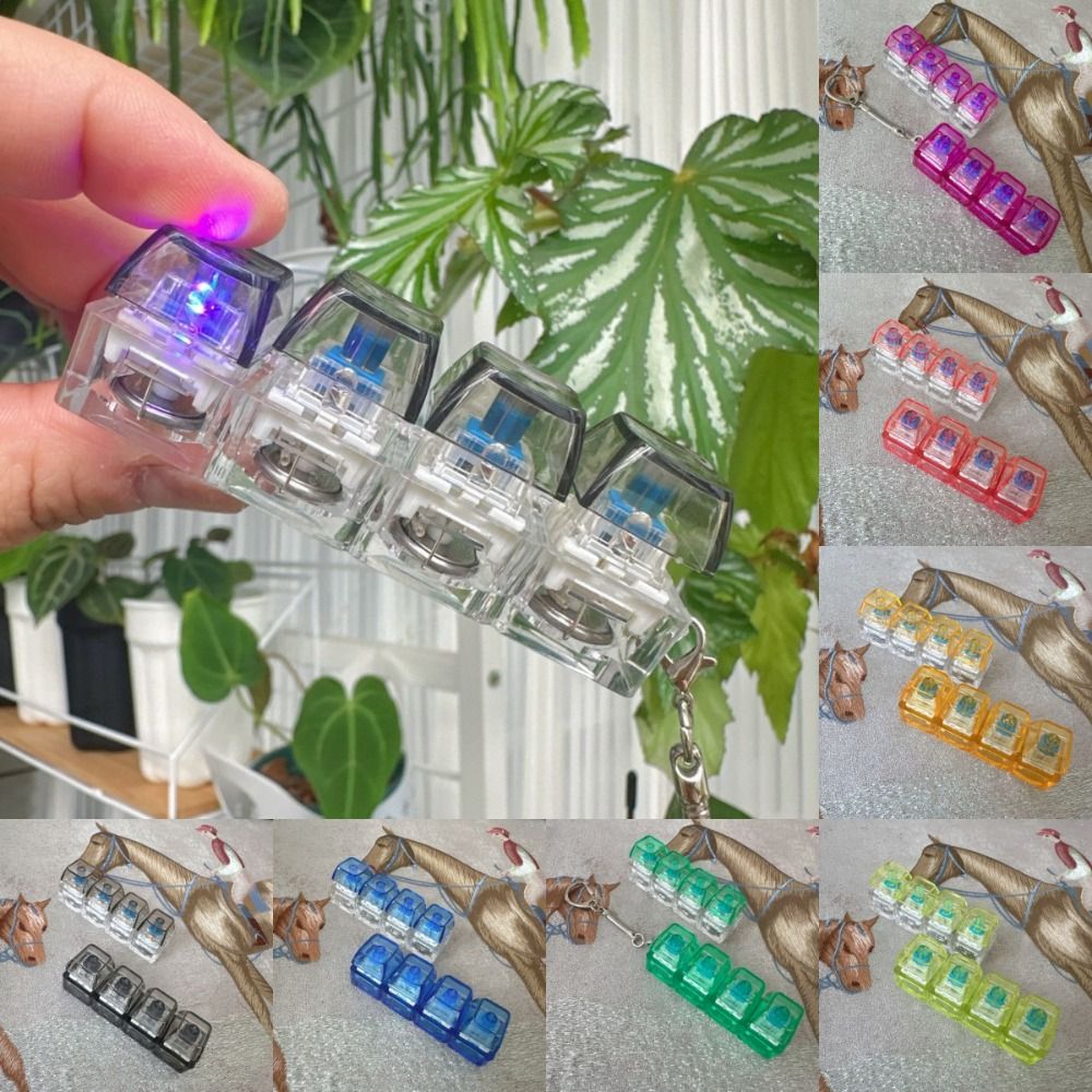 New LED Keyboard Key Chain Stress Relief Clear Base Fidget Clicker Toy ...