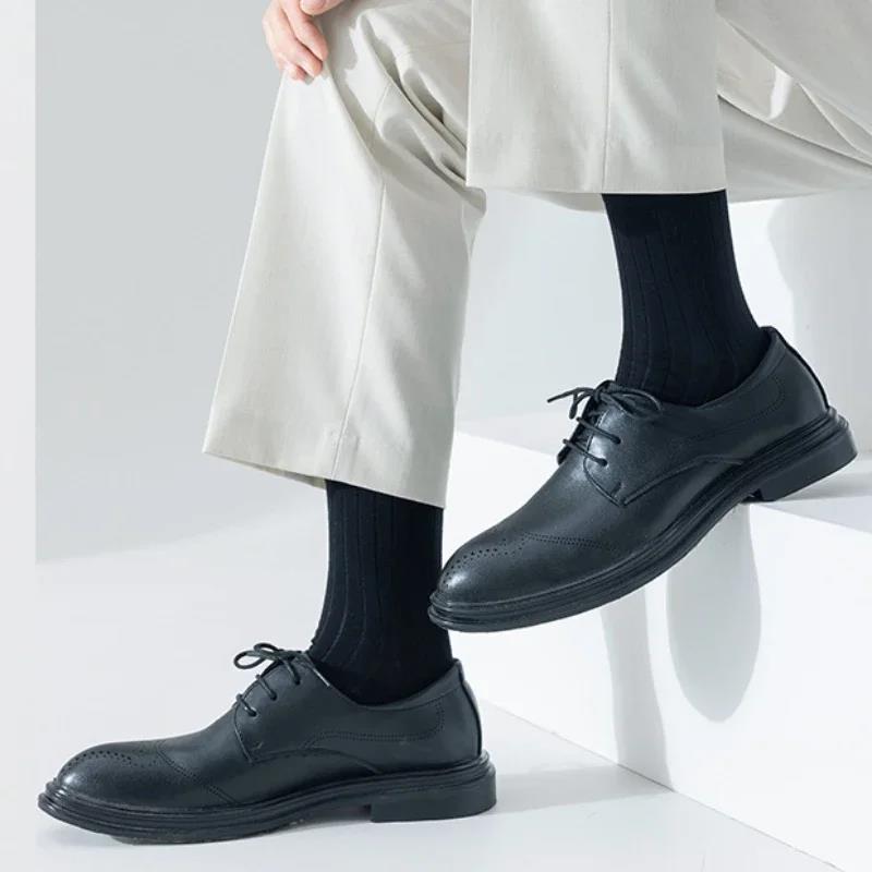 Wenefang%20Fashion%2095%25%20Pure%20Cotton%20Socks%20Men%20Business%20Dress%20Anti-bacterial%20Long%20Socks%20Soft%20Breathable%20Spring%20Summer%20Tube%20Casual%20Sock%205Pairs/Lot%20-%20Image%204