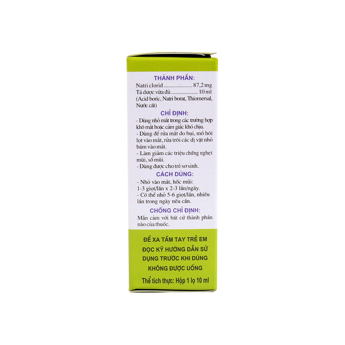 Nhỏ mắt, mũi Natriclorid 0,9% HP