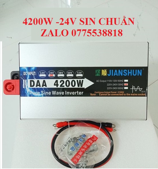 Bộ chuyển đổi điện 24v 4200w sin chuẩn soyer tech-bộ đổi nguồn 24v sang 220v