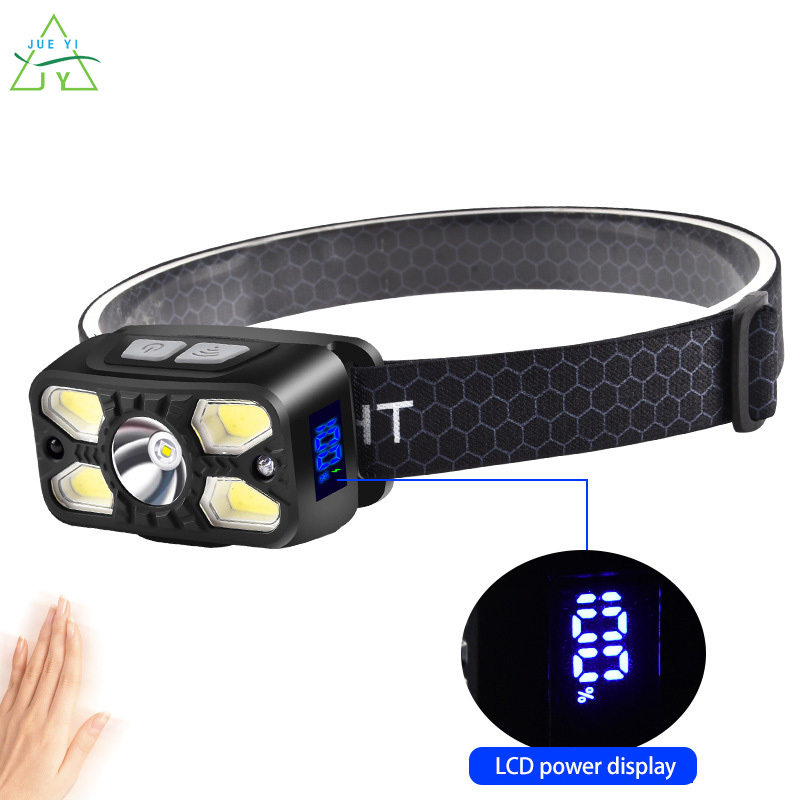 KS Digital sensor headlamp, lightweight head-mounted lighting, outdoor rechargeable super bright headlamp