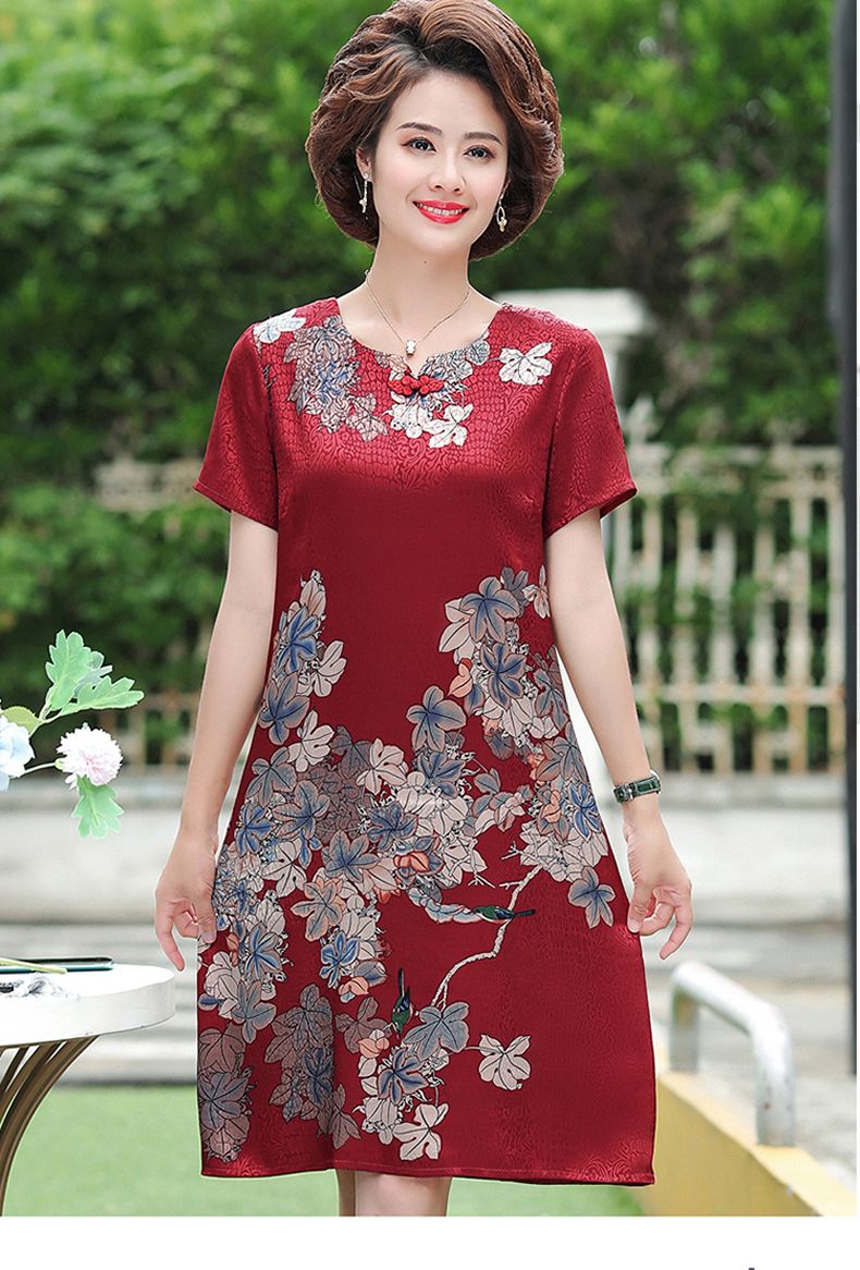 Đầm Trung niên đầm suông đầm cho mẹ xinh xắn - Hàng nhập