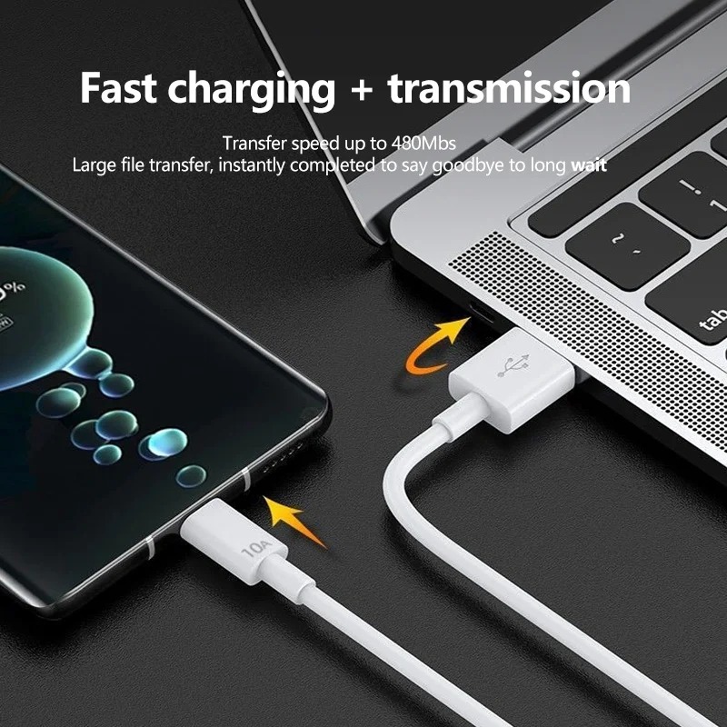 120W 10A sạc siêu nhanh Loại-C 1/1.5/2M cáp USB sạc nhanh Samsung Huawei Xiaomi cáp dữ liệu