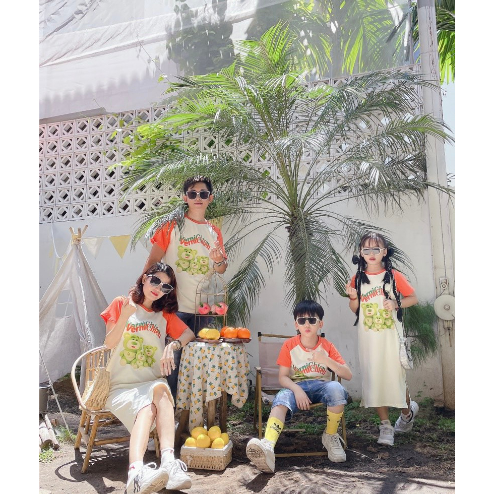 Set Đồ Đôi Gia Đình Gấu Bơ KEM DD08