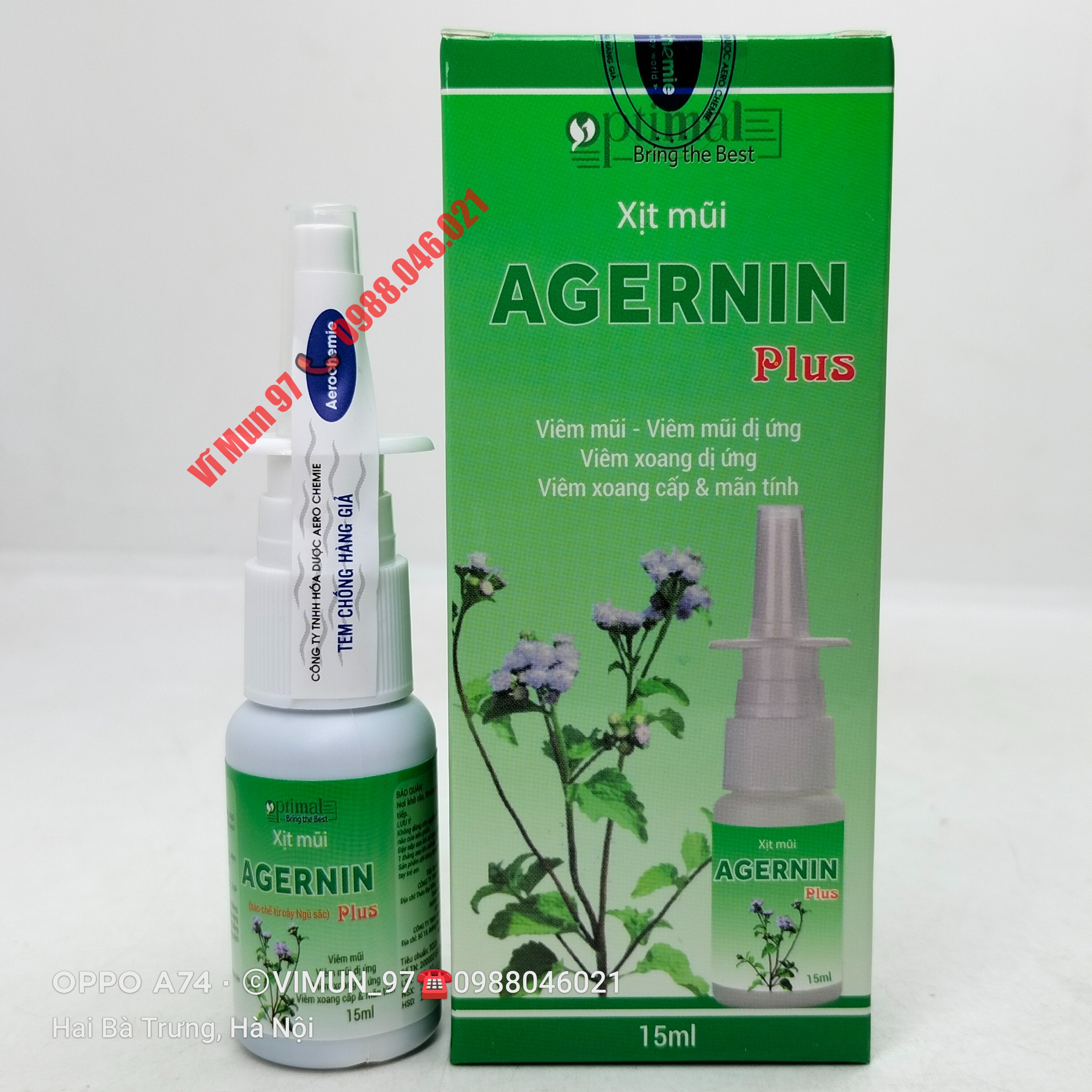 Xịt mũi agernin plus chai 15ml