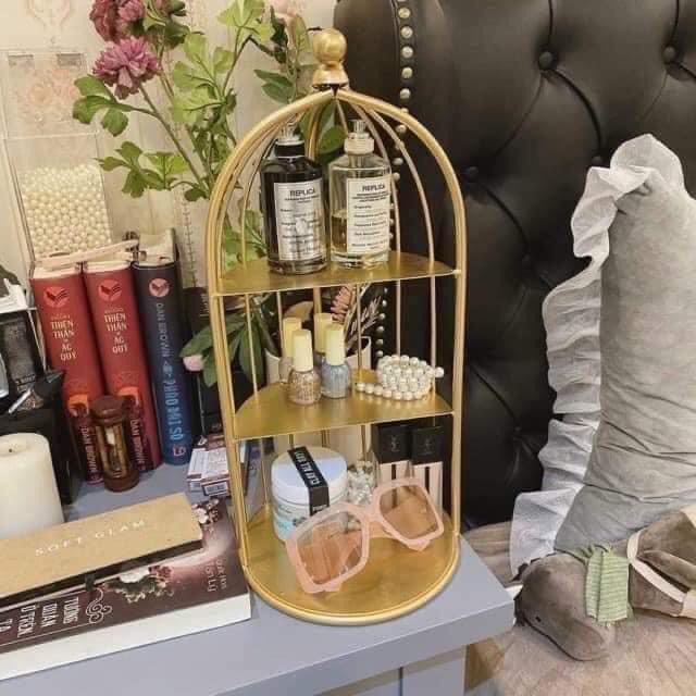 kệ mỹ phẩm,kệ lồng chim 3 tầng
