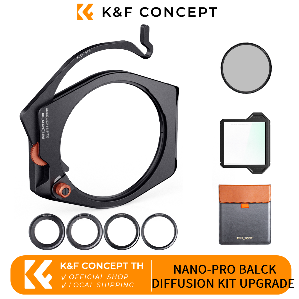 K & F Concept Bộ Lọc Khuếch tán màu đen vuông 100x100mm Bộ giá đỡ Bộ Lọc